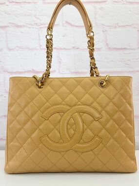 CHANEL GST Grand Shopping Quilted Caviar Leather Tote